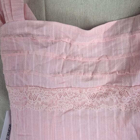 Princess Polly Anyone But You Pink Mini Dress Tie Back Bow Sweet Sleeveless Sz 4 - Picture 9 of 16